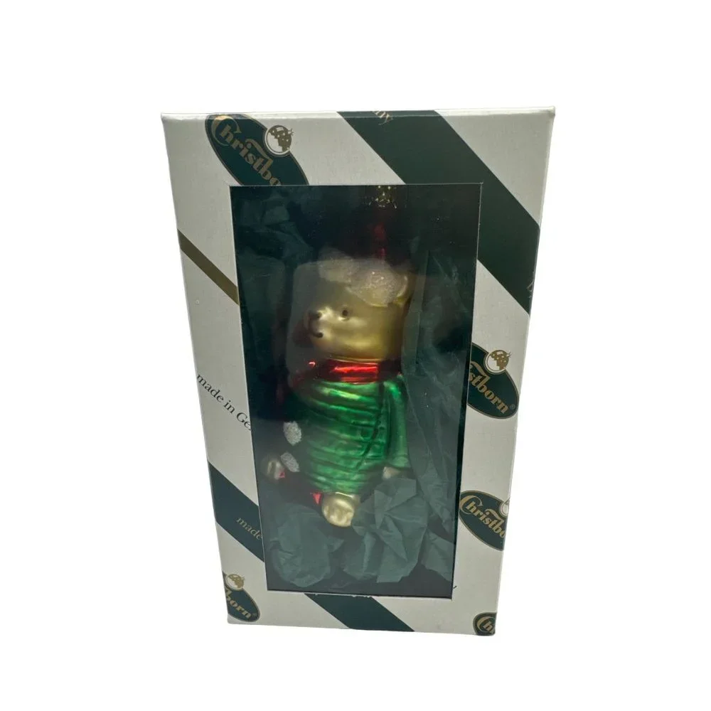 Christborn Bear Blown Glass Christmas Ornaments Germany